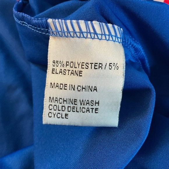 Tracy Negoshian Tunic Dress Blue Jersey Pockets Size L NWT Preppy USA Americana - Picture 9 of 10